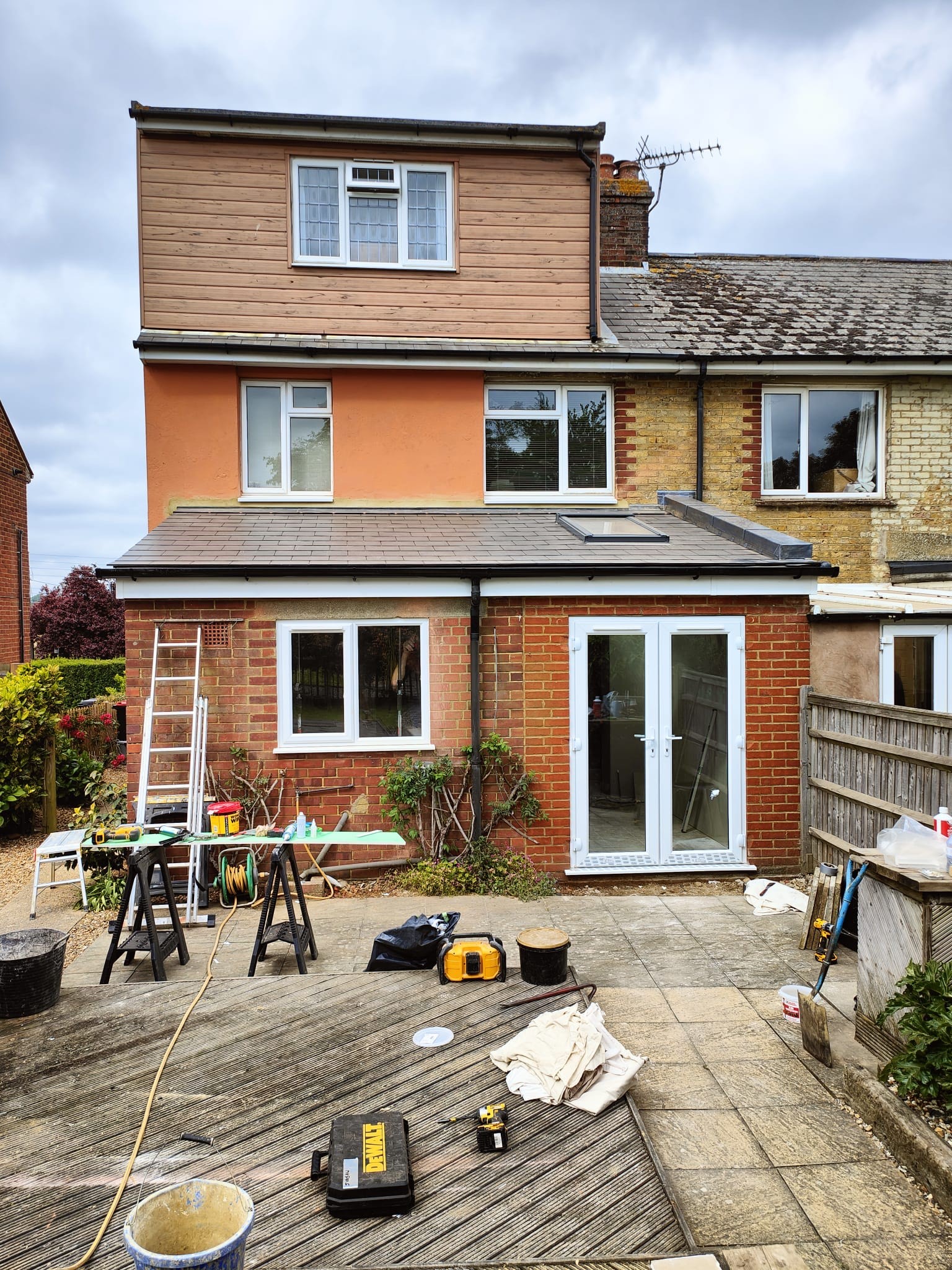 Fascia and Soffits Installation on an extension